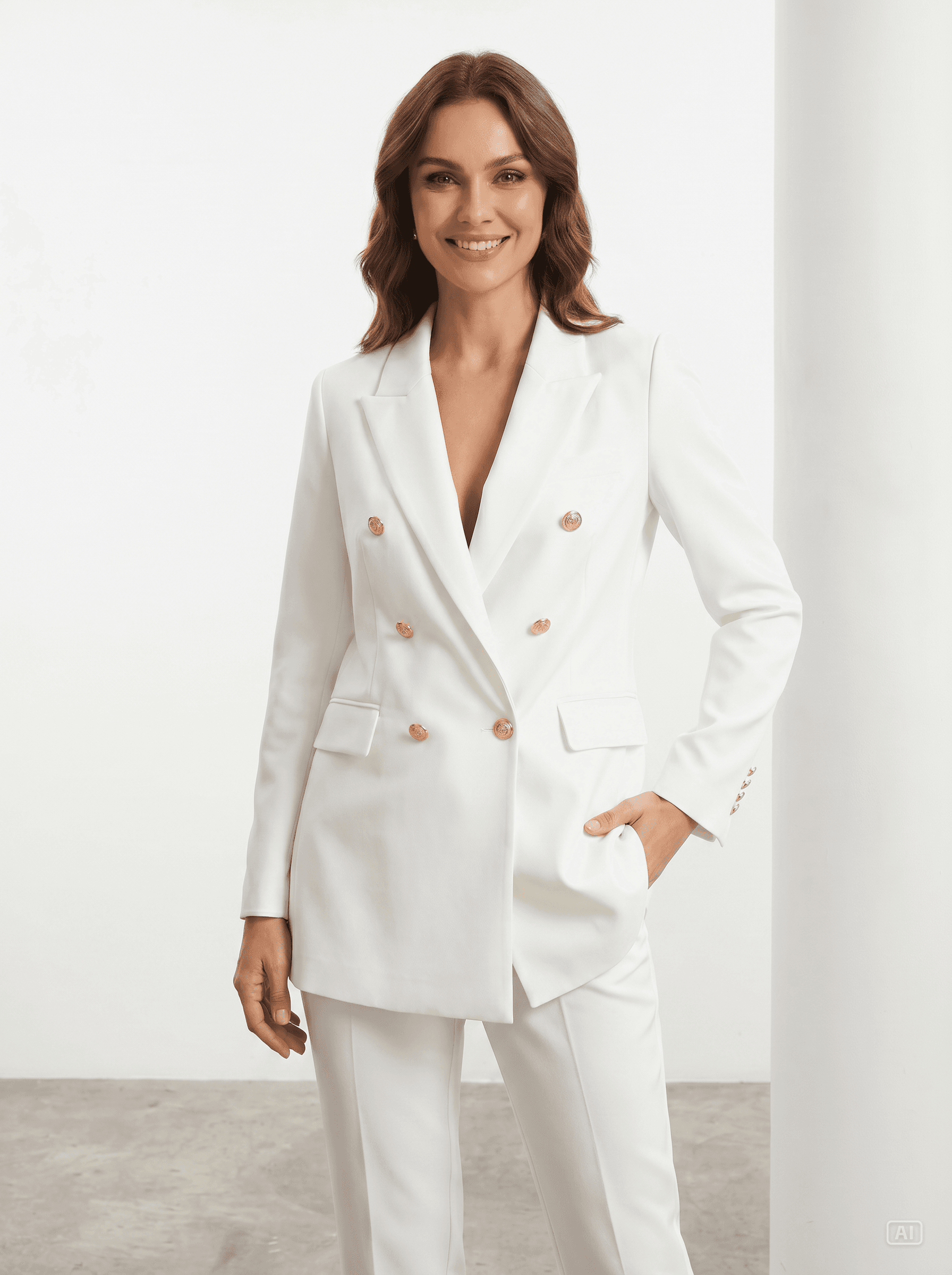 Blazer Takım Beyaz