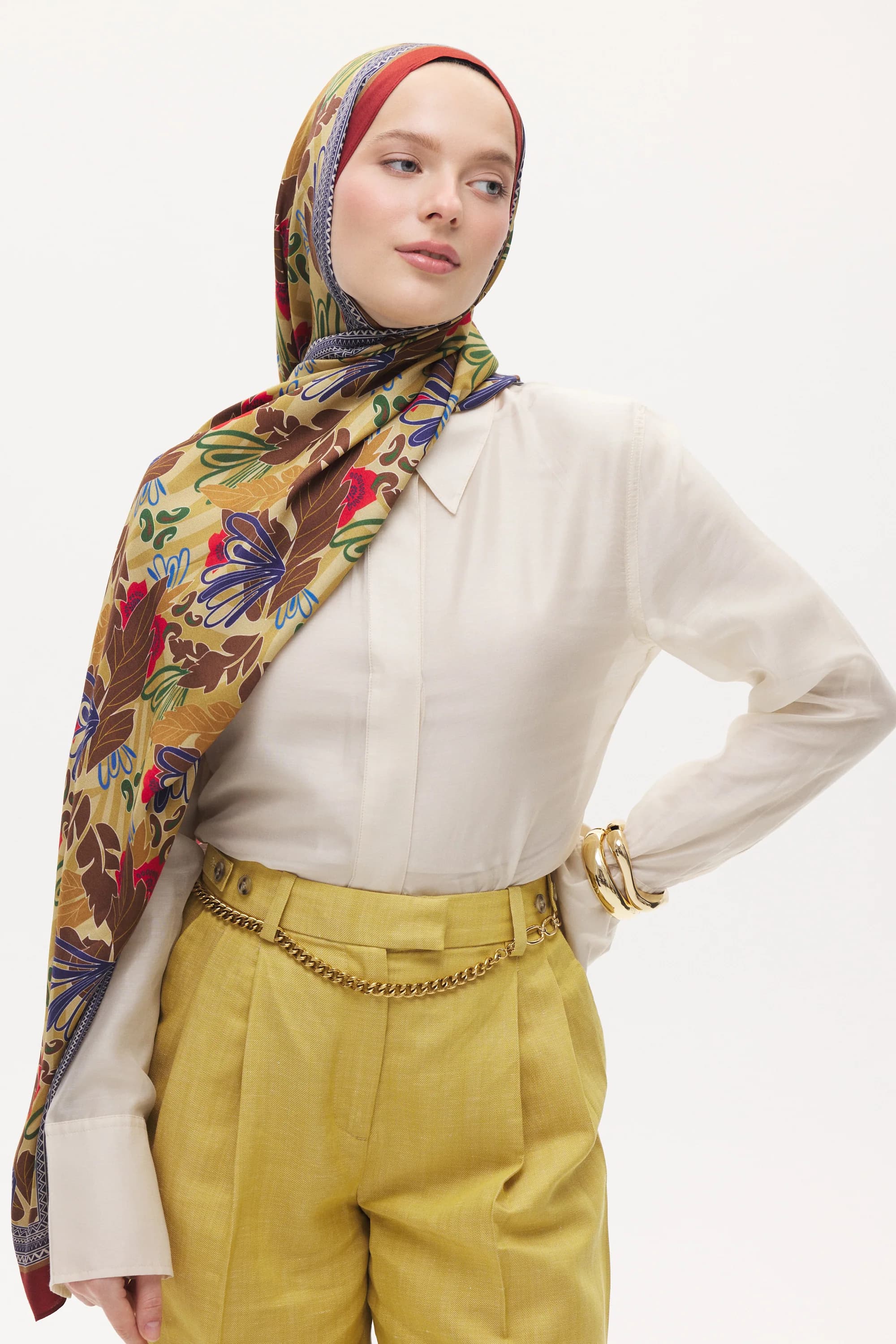 Zeyra Flow Şal Çiçek Desen 3