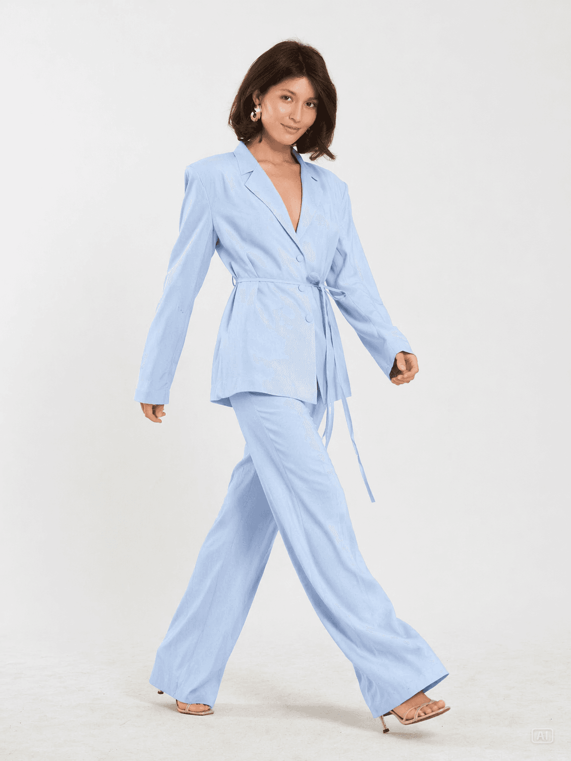 Vatkalı Blazer Takım Bebe Mavi