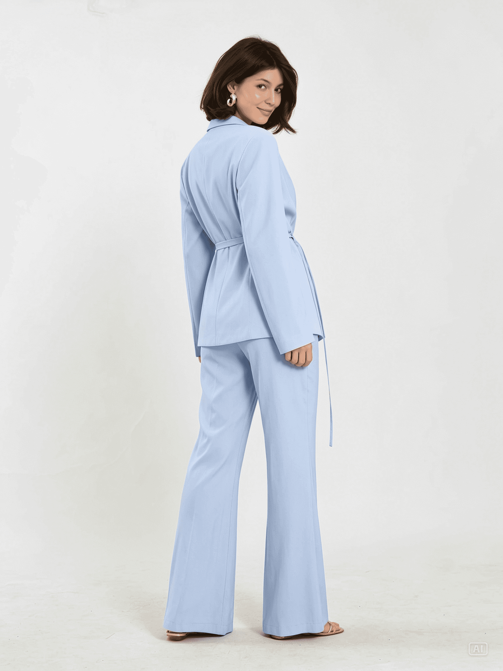 Vatkalı Blazer Takım Bebe Mavi 4