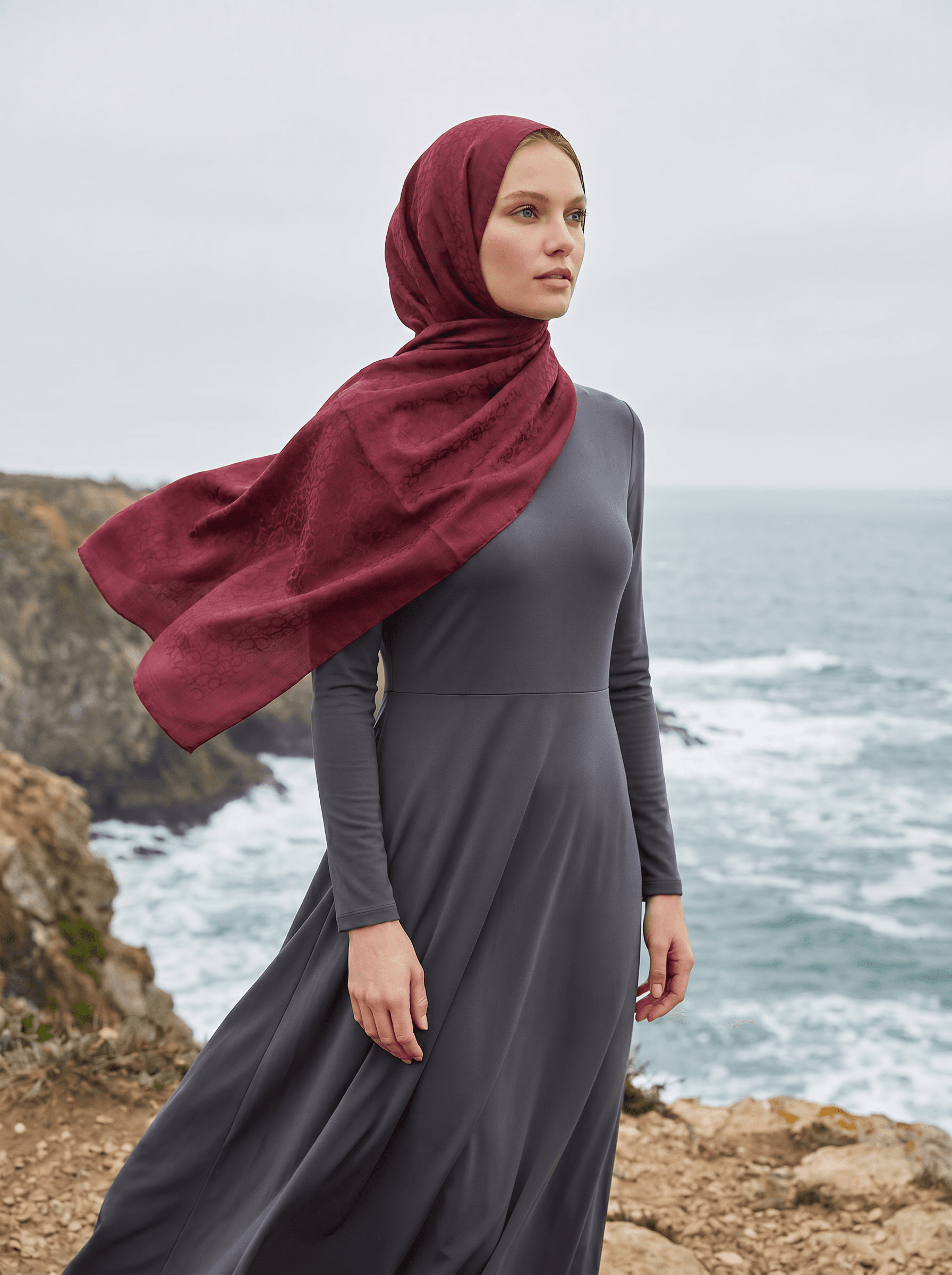 Natiye Şal bordo