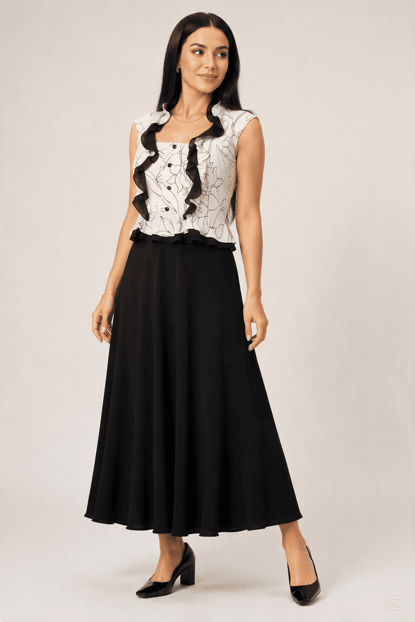 Patterne elbise siyah 3